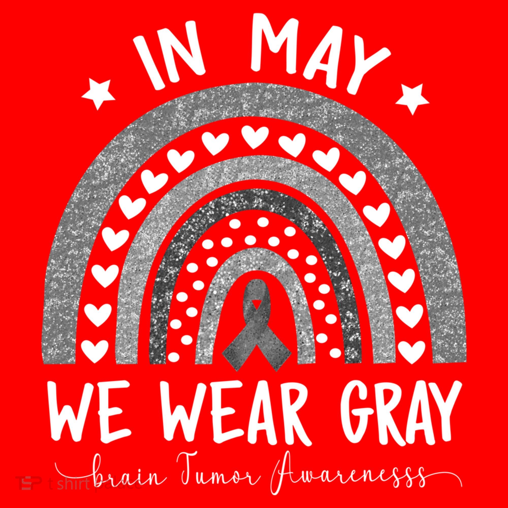 Rainbow In May We Wear Gray Brain Tumor Awareness Month Gift Santa Hat