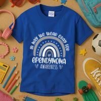 Rainbow In May We Wear Gray For Ependymoma Awareness Month Gift Kids T-Shirt thumb 3