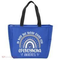 Rainbow In May We Wear Gray For Ependymoma Awareness Month Gift Tote Bag thumb 0