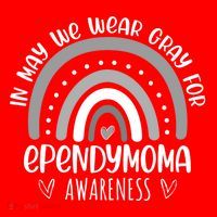 Rainbow In May We Wear Gray For Ependymoma Awareness Month Gift Santa Hat thumb 1