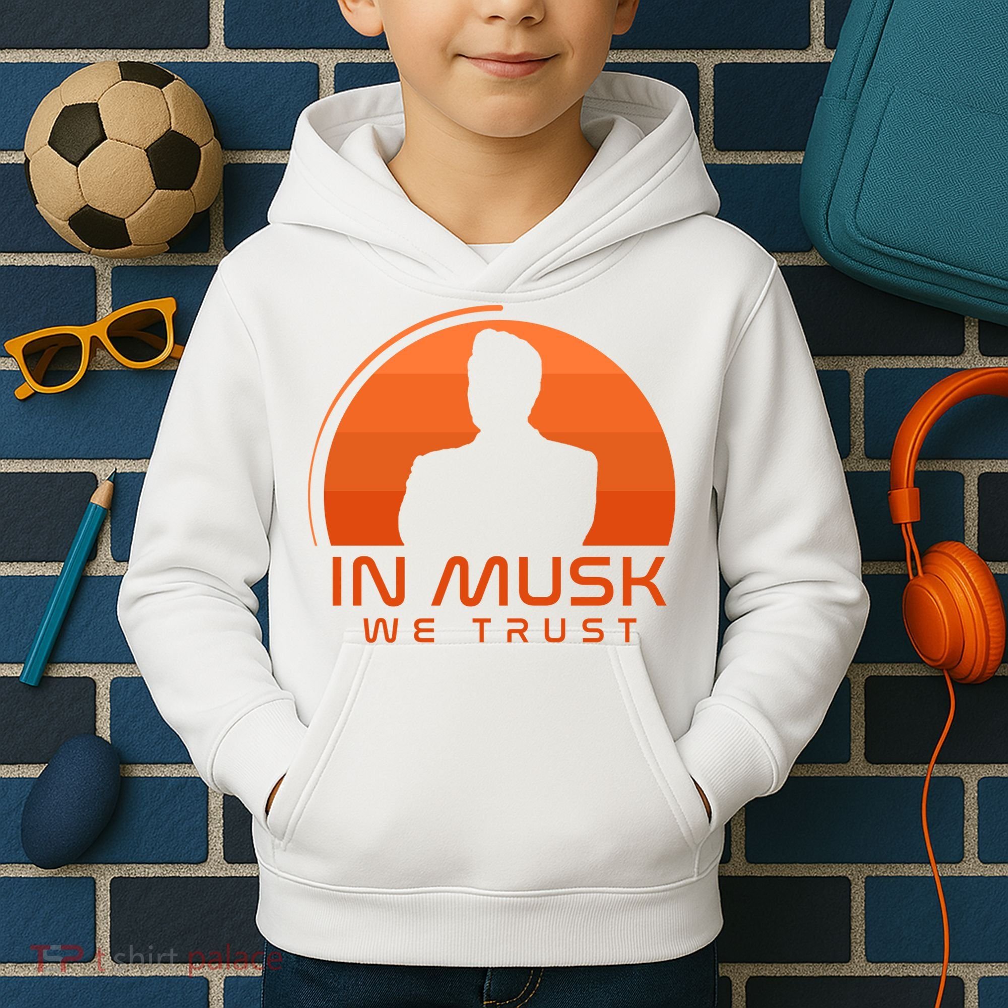 Retro In Musk We Trust Kids Hoodie