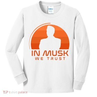 Retro In Musk We Trust Kids Long Sleeve Shirt