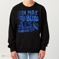 Rainbow In May We Wear Blue ALS Awareness Month  Women's Sweatshirt thumb 0