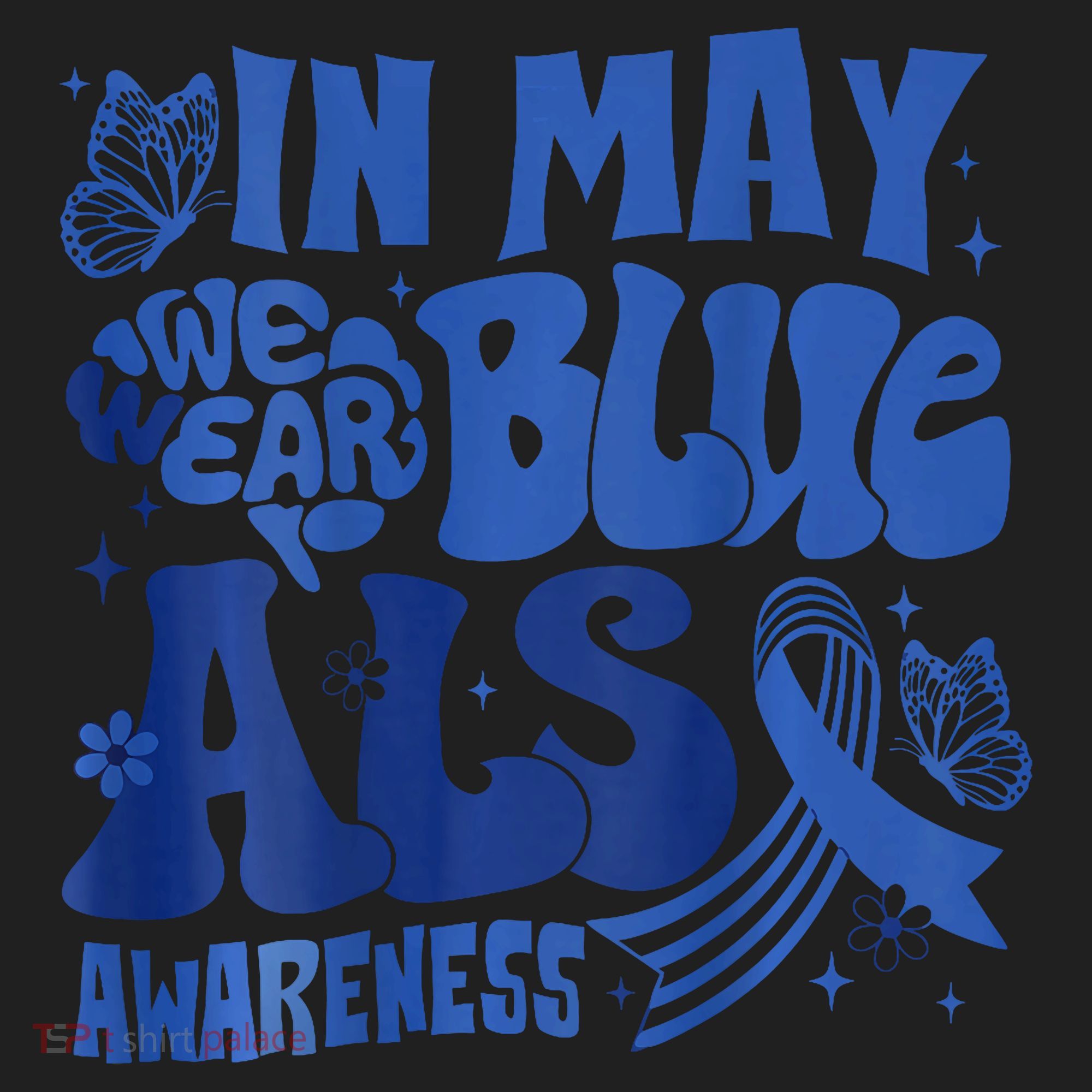 Rainbow In May We Wear Blue ALS Awareness Month  Women's Sweatshirt