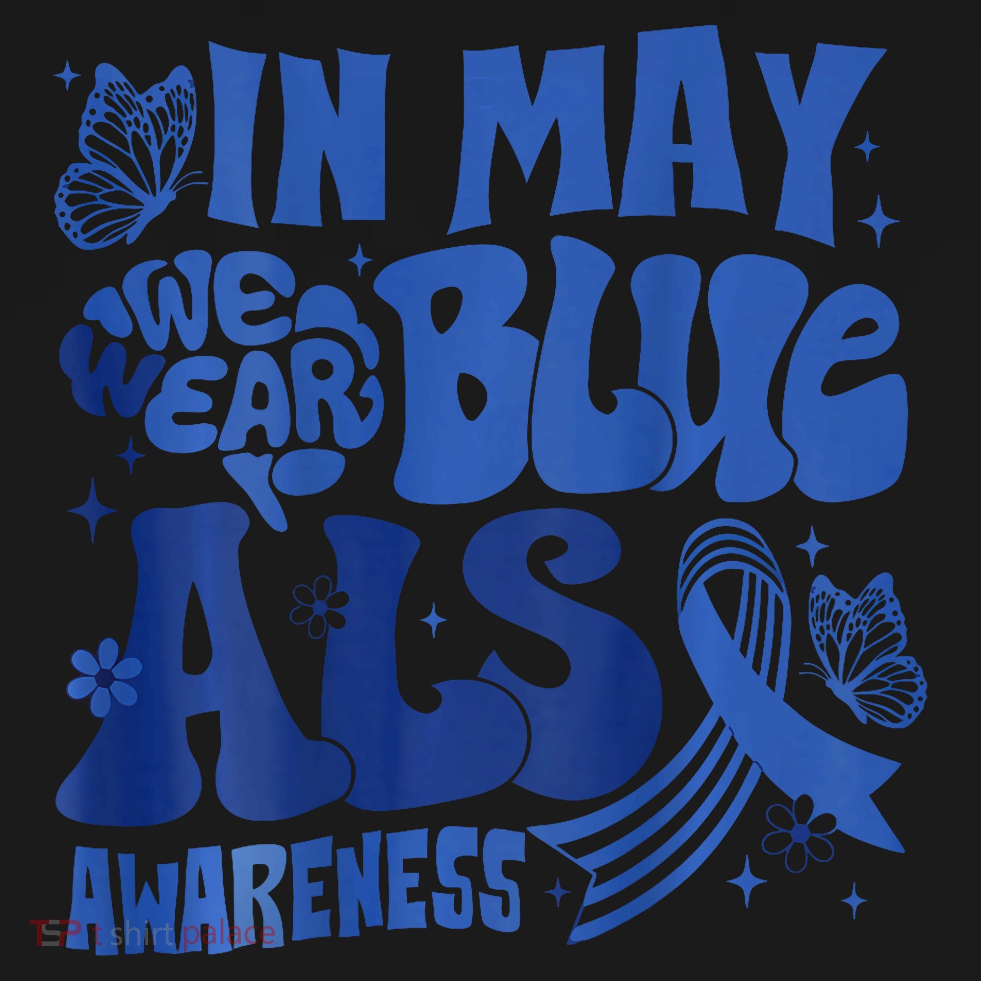Rainbow In May We Wear Blue ALS Awareness Month  Toddler Hoodie