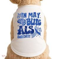 Rainbow In May We Wear Blue ALS Awareness Month  Doggie Tank thumb 0
