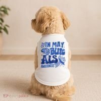 Rainbow In May We Wear Blue ALS Awareness Month  Doggie Tank thumb 2