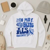 Rainbow In May We Wear Blue ALS Awareness Month  Hoodie thumb 3