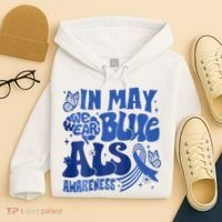 Rainbow In May We Wear Blue ALS Awareness Month  Hoodie thumb 4