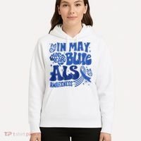 Rainbow In May We Wear Blue ALS Awareness Month  Hoodie thumb 5