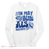Rainbow In May We Wear Blue ALS Awareness Month  Long Sleeve Shirt thumb 0