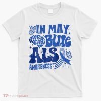 Rainbow In May We Wear Blue ALS Awareness Month  T-Shirt thumb 0
