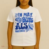 Rainbow In May We Wear Blue ALS Awareness Month  T-Shirt thumb 4