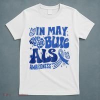 Rainbow In May We Wear Blue ALS Awareness Month  T-Shirt thumb 5
