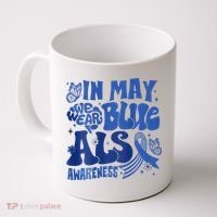 Rainbow In May We Wear Blue ALS Awareness Month  Coffee Mug thumb 0