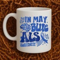 Rainbow In May We Wear Blue ALS Awareness Month  Coffee Mug thumb 2