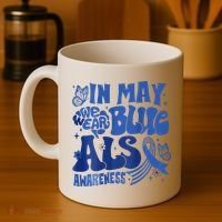 Rainbow In May We Wear Blue ALS Awareness Month  Coffee Mug thumb 4