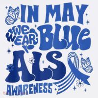 Rainbow In May We Wear Blue ALS Awareness Month  Women's Hoodie thumb 2
