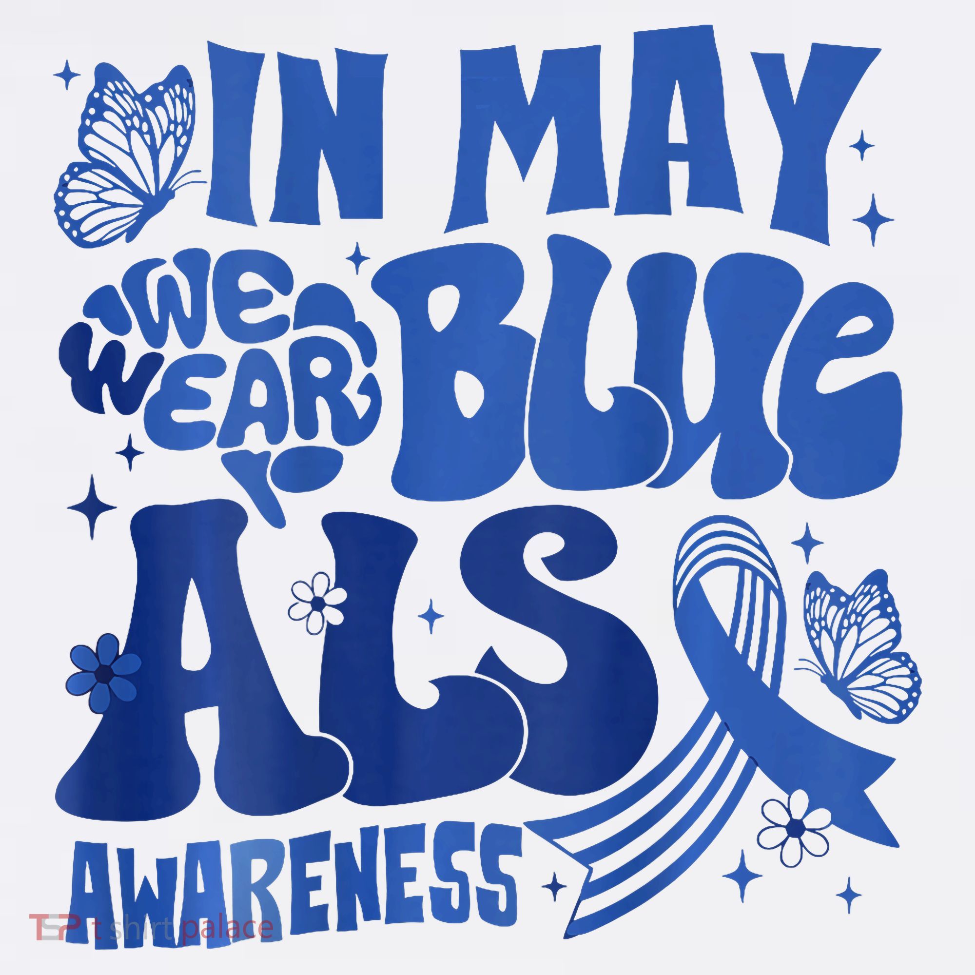 Rainbow In May We Wear Blue ALS Awareness Month  Women's Hoodie