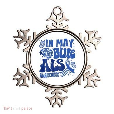 Rainbow In May We Wear Blue ALS Awareness Month  Ornament