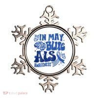 Rainbow In May We Wear Blue ALS Awareness Month  Ornament thumb 0