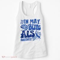 Rainbow In May We Wear Blue ALS Awareness Month  Women's Tank Top thumb 0