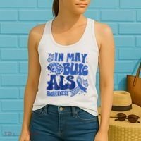 Rainbow In May We Wear Blue ALS Awareness Month  Women's Tank Top thumb 2