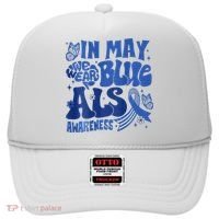 Rainbow In May We Wear Blue ALS Awareness Month  Hat thumb 0
