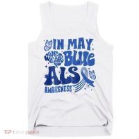 Rainbow In May We Wear Blue ALS Awareness Month  Tank Top thumb 0