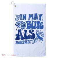Rainbow In May We Wear Blue ALS Awareness Month  Golf Towel thumb 0