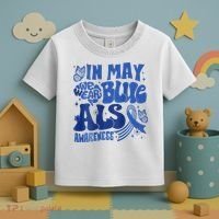 Rainbow In May We Wear Blue ALS Awareness Month  Toddler T-Shirt thumb 3