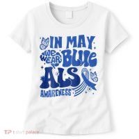 Rainbow In May We Wear Blue ALS Awareness Month  Women's T-Shirt thumb 0