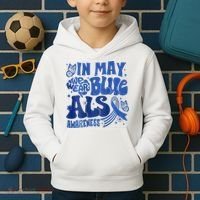Rainbow In May We Wear Blue ALS Awareness Month  Kids Hoodie thumb 2