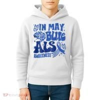 Rainbow In May We Wear Blue ALS Awareness Month  Kids Hoodie thumb 4
