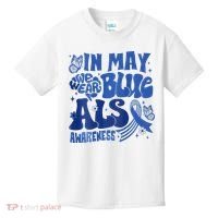 Rainbow In May We Wear Blue ALS Awareness Month  Kids T-Shirt thumb 0