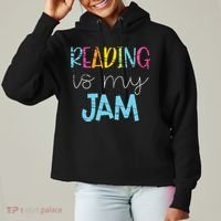 Reading Is My Jam Read Teacher ELA Teacher Ladies Heavyweight Boxy Pullover Hoodie thumb 0