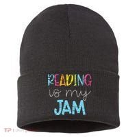 Reading Is My Jam Read Teacher ELA Teacher Sustainable Knit Beanie thumb 0