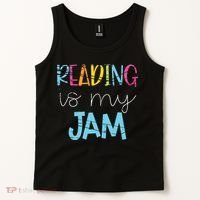 Reading Is My Jam Read Teacher ELA Teacher Tank Top thumb 2