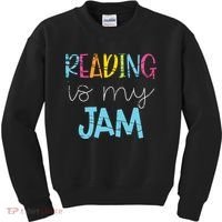 Reading Is My Jam Read Teacher ELA Teacher Kids Sweatshirt thumb 0