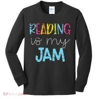 Reading Is My Jam Read Teacher ELA Teacher Kids Long Sleeve Shirt thumb 0