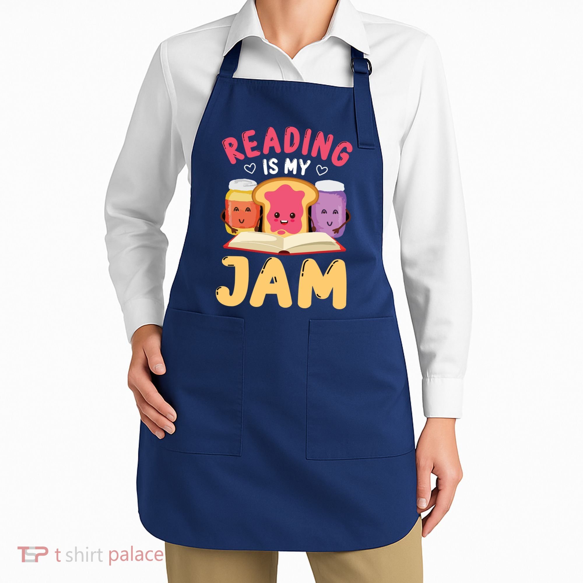 Reading Is My Jam Funny I Love To Read Books Gift Apron