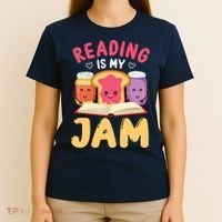 Reading Is My Jam Funny I Love To Read Books Gift T-Shirt thumb 4