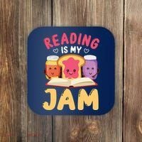Reading Is My Jam Funny I Love To Read Books Gift Coaster thumb 0