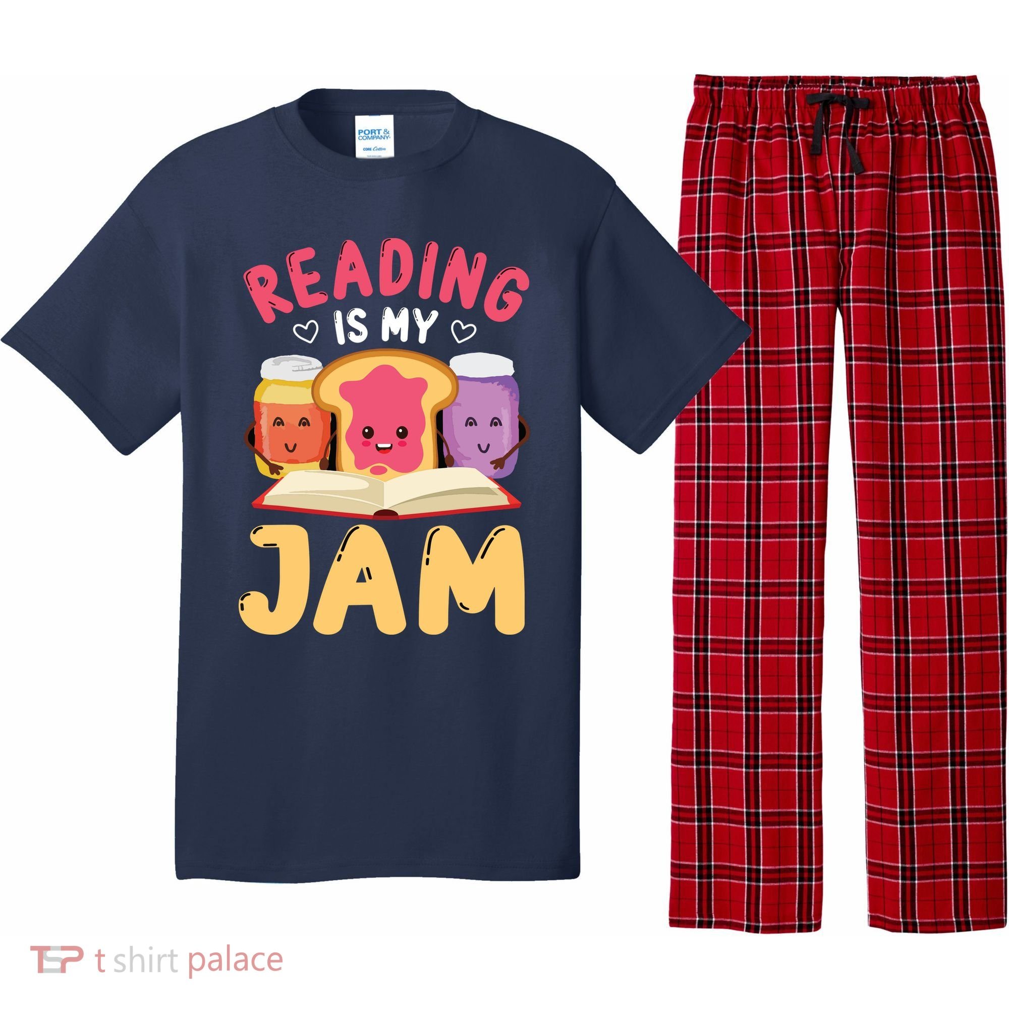Reading Is My Jam Funny I Love To Read Books Gift Pajama Set