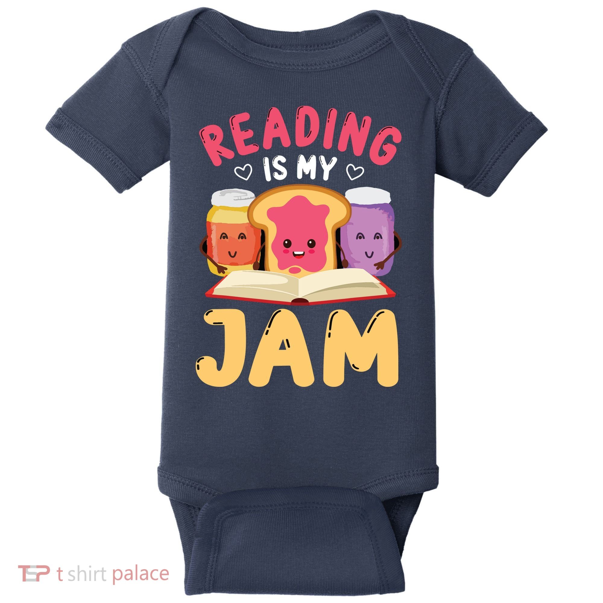 Reading Is My Jam Funny I Love To Read Books Gift Baby Bodysuit