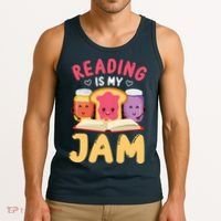 Reading Is My Jam Funny I Love To Read Books Gift Tank Top thumb 3