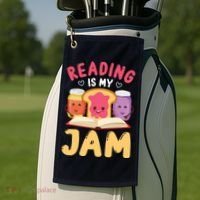 Reading Is My Jam Funny I Love To Read Books Gift Golf Towel thumb 2