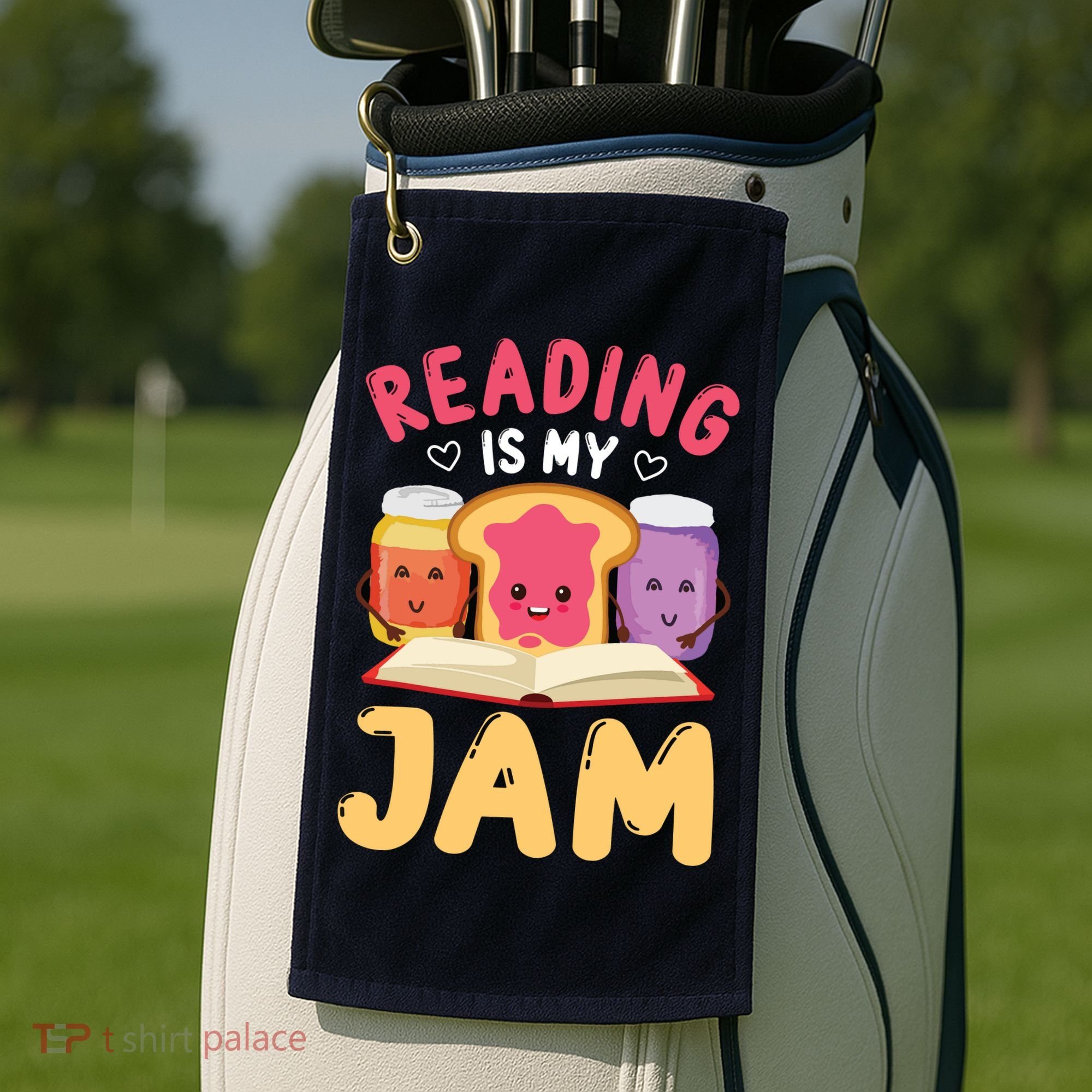 Reading Is My Jam Funny I Love To Read Books Gift Golf Towel