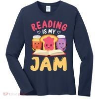 Reading Is My Jam Funny I Love To Read Books Gift Women's Long Sleeve Shirt thumb 0