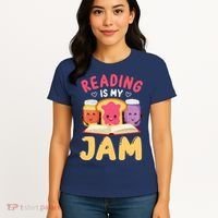 Reading Is My Jam Funny I Love To Read Books Gift Women's T-Shirt thumb 4